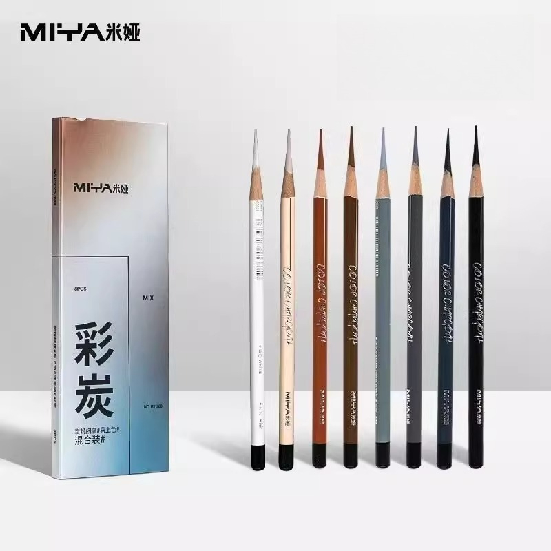 Sketching Charcoal Set - MIYA Kolorowe ołówki węglowe 8 różnych