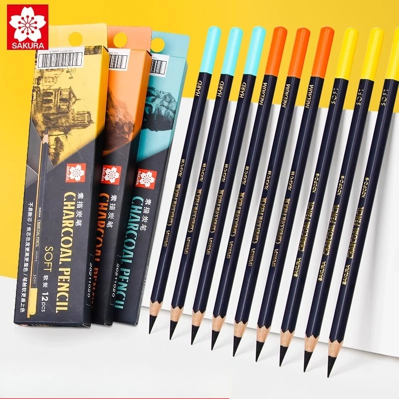 Sketching Charcoal Set - SAKURA ołówek z węglem drzewnym do