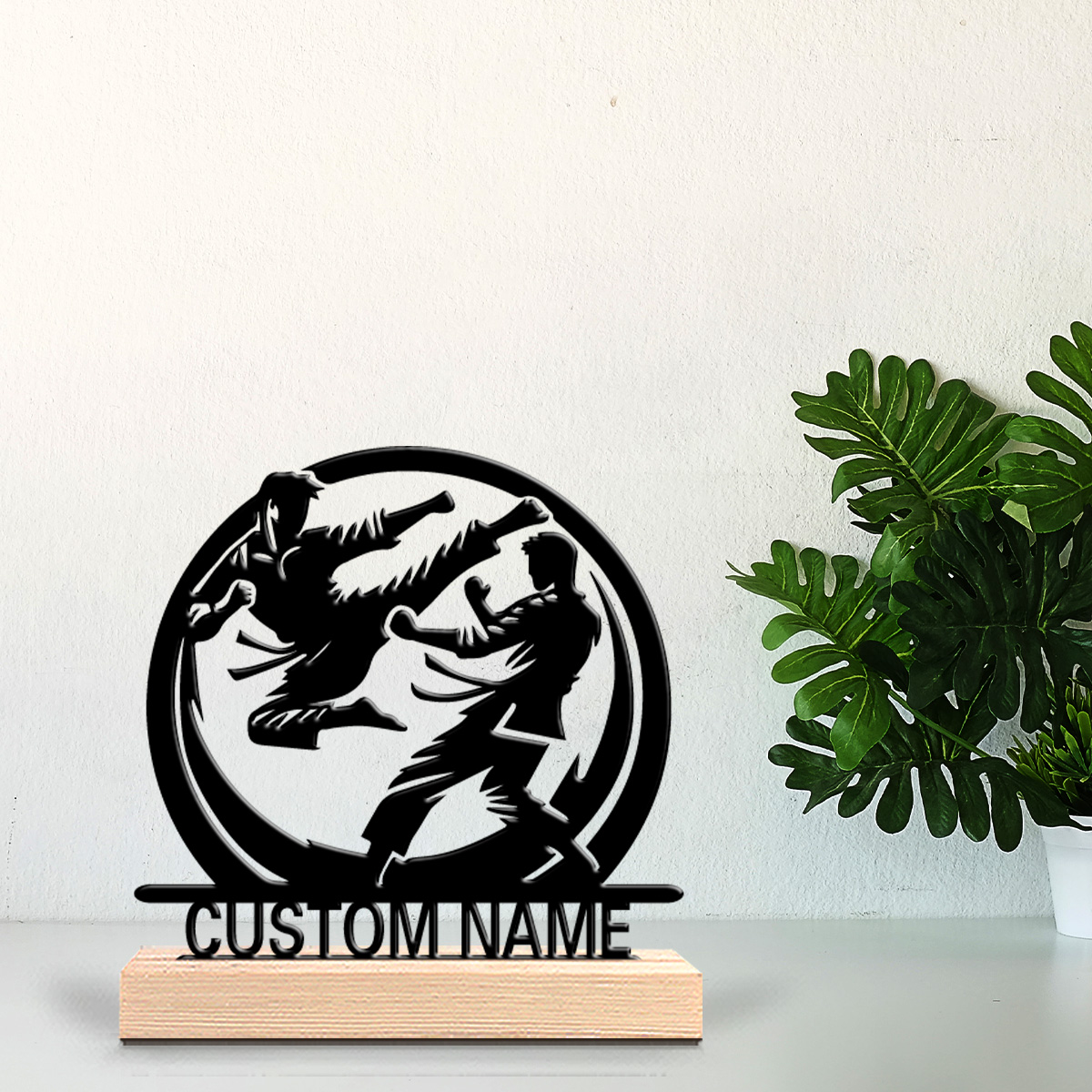 Art Craft Decoration - 1 szt. Modna metalowa statuetka Taekwondo