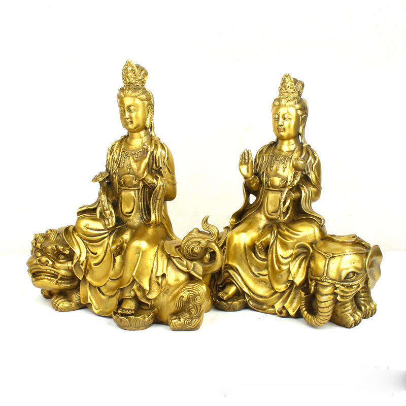 Art Craft Lion - Figurka Buddy Manjushri Samantabhadry z zielonym