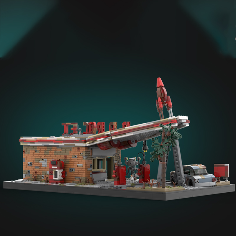 Art And Craft Rocket - 2168 elementów MOC Czerwona Rakieta Fallout