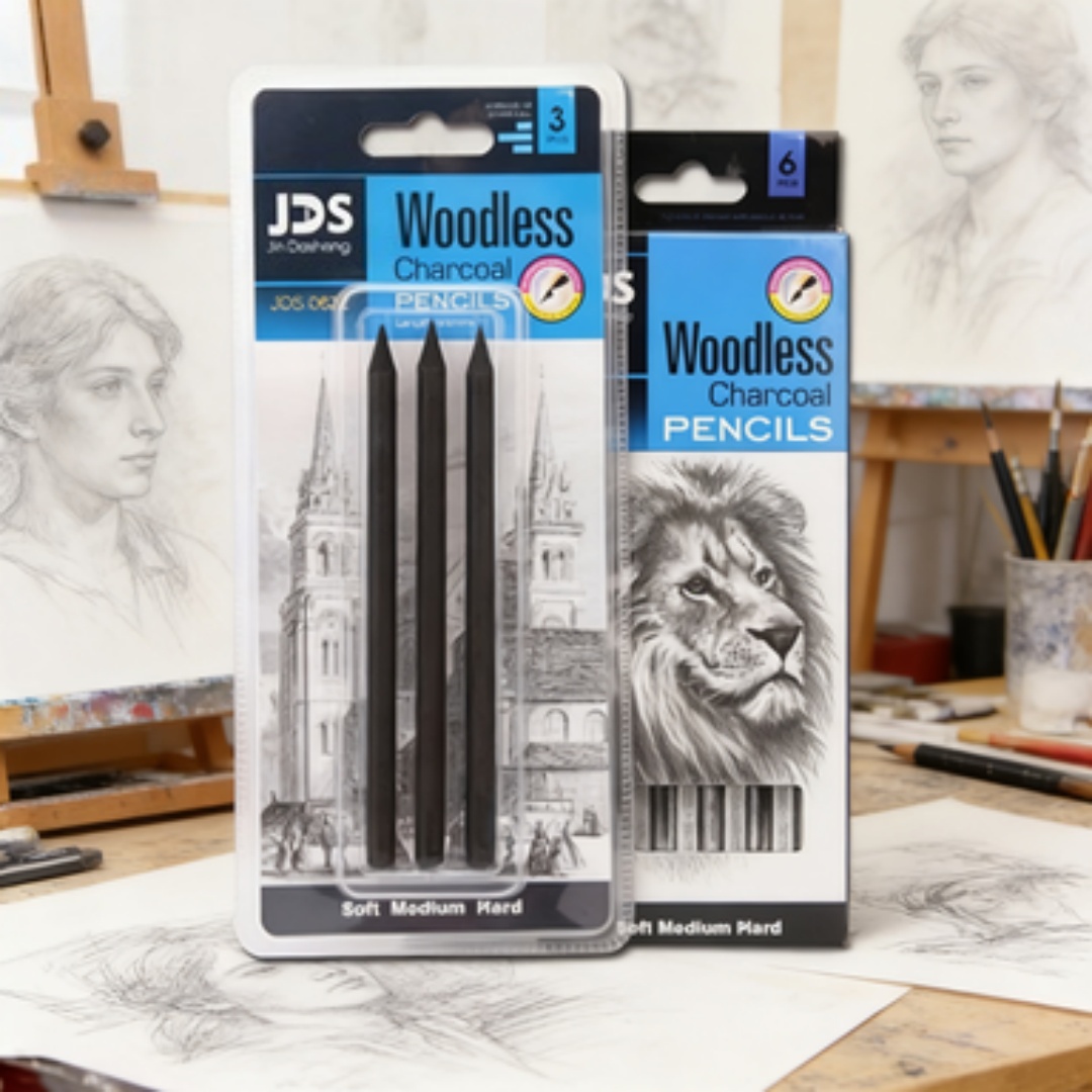Sketching Charcoal Set - Profesjonalne ołówki węglowe miękkie, średnie i