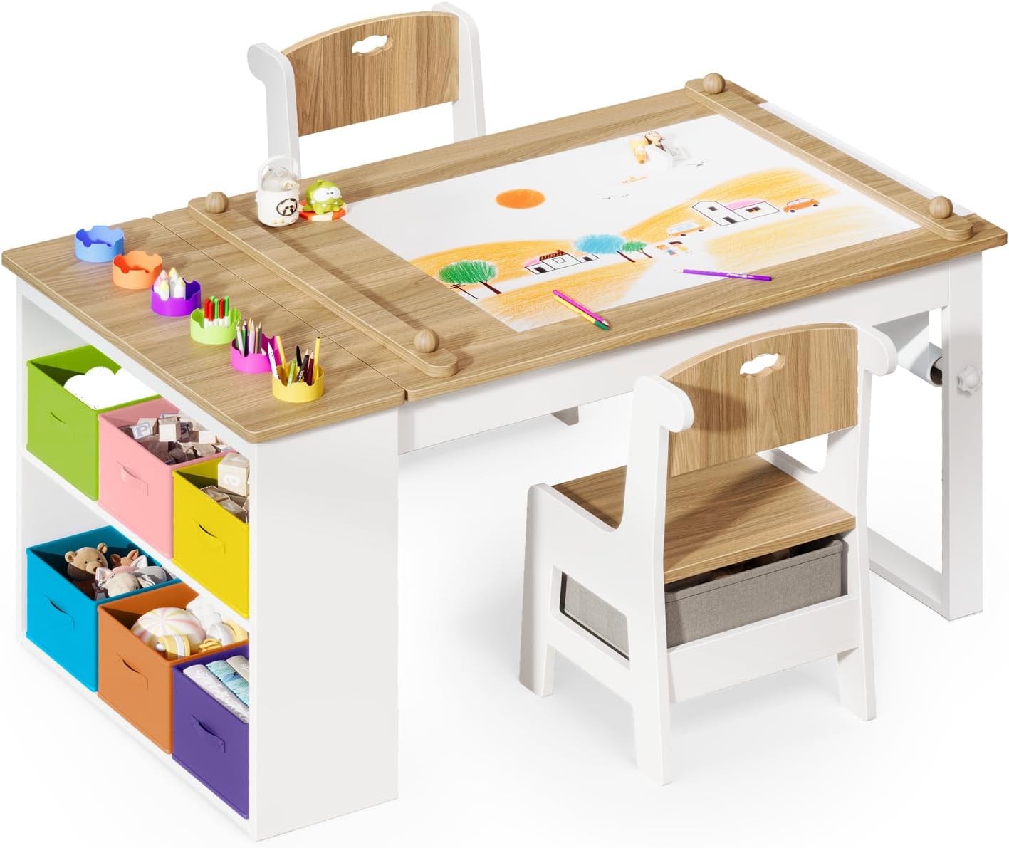 Art Craft Toddlers - Stolik i krzesła dla dzieci, zestaw