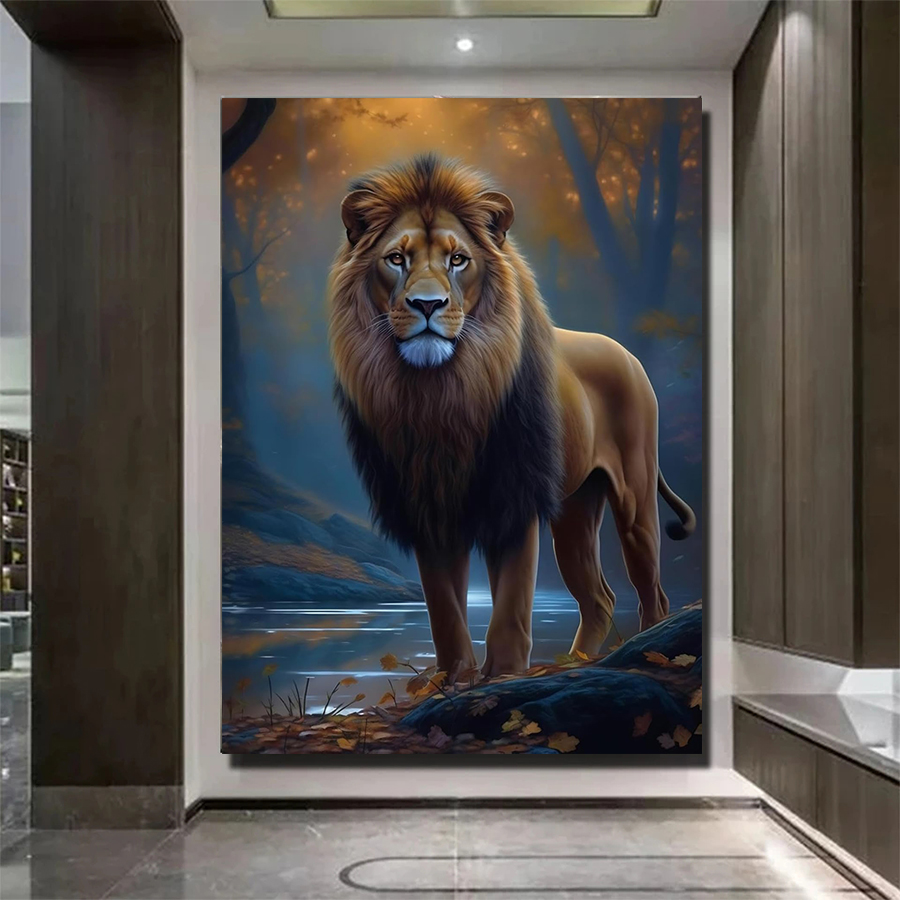 Art Craft Lion - 5D Diamond Art Kit Jungle Animal