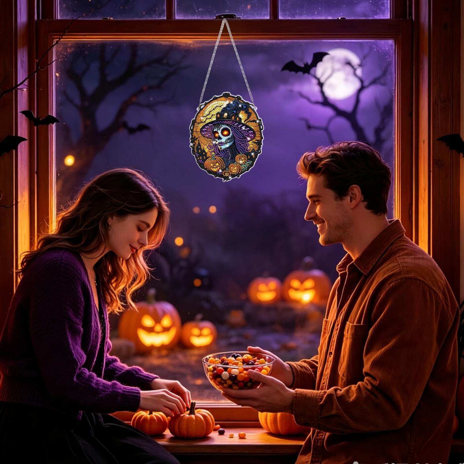 Art Craft Door - Zestaw do malowania kryształkami – Halloweenowa
