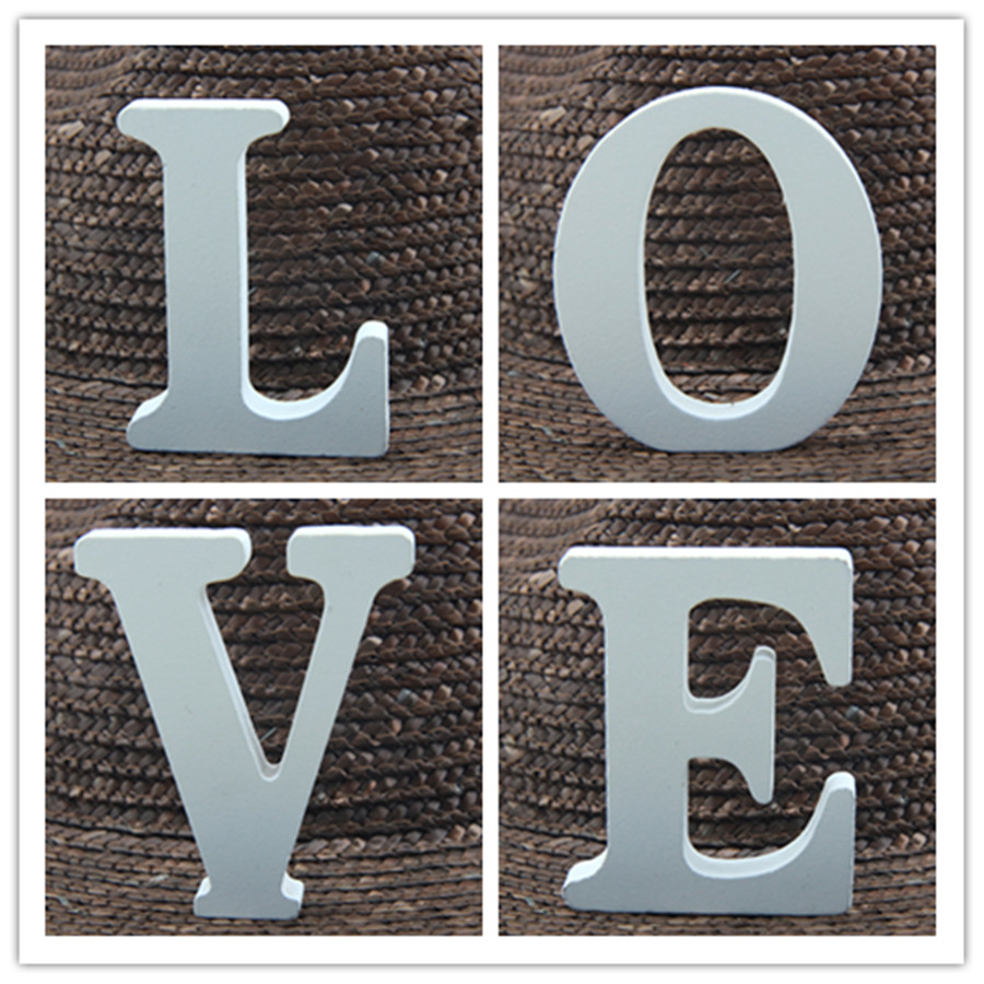 Letter S Art Craft - 1pc 8CM biały drewniany list angielski