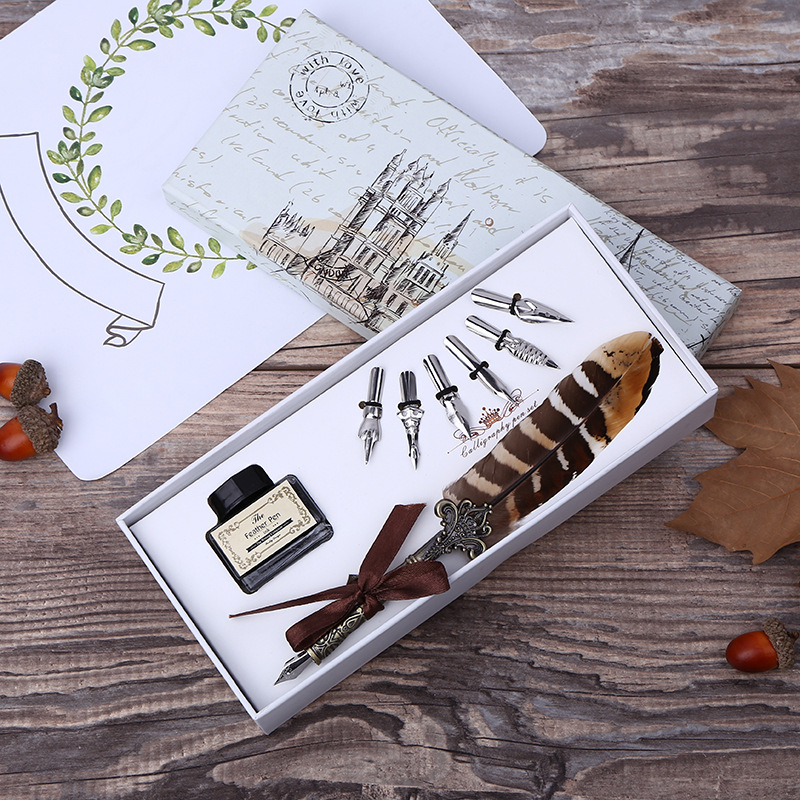 Art Craft Stationery - Zestaw do pisania retro piórem z