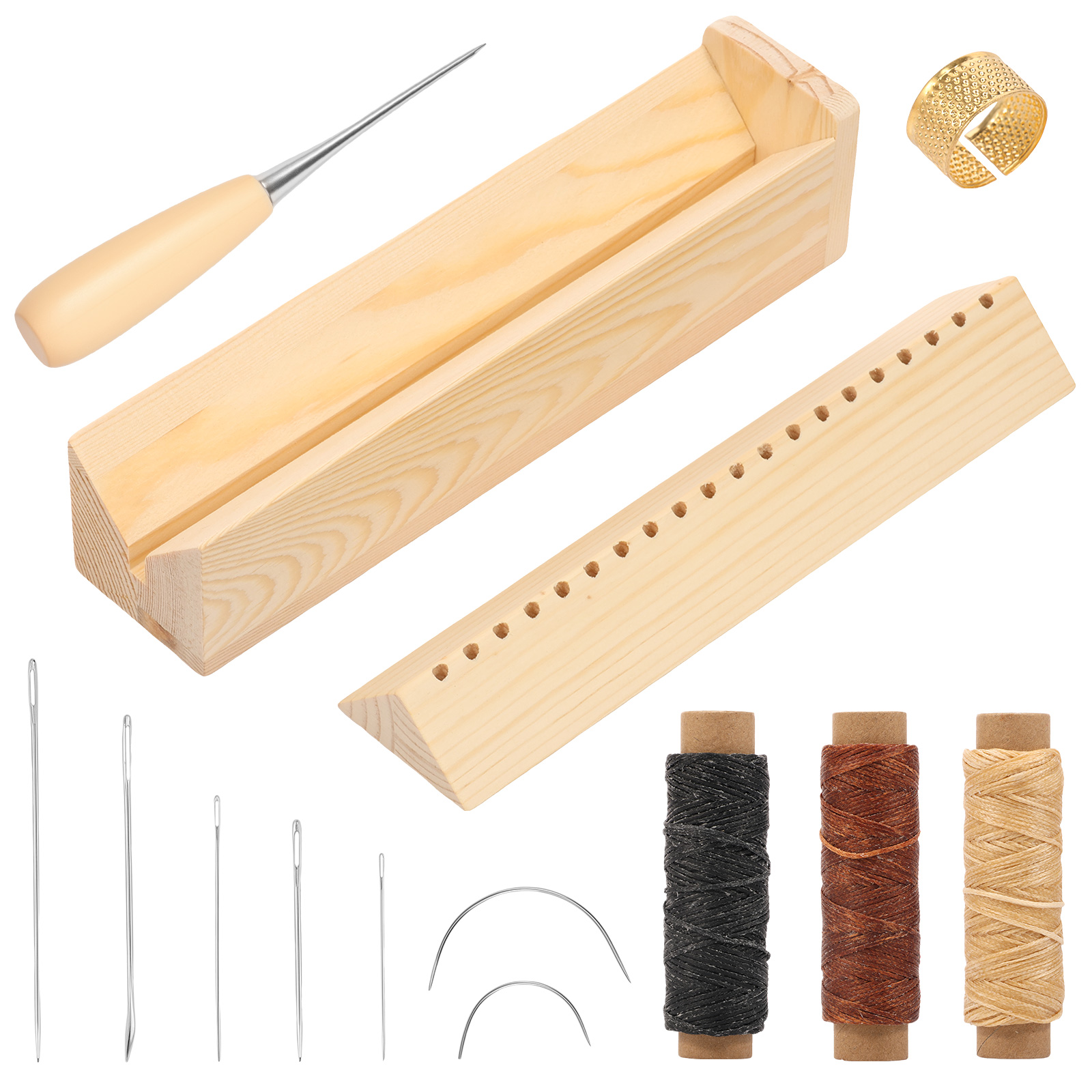 Bookbinding Supply Kit - Drewniana kołyska do dziurkowania w książkach