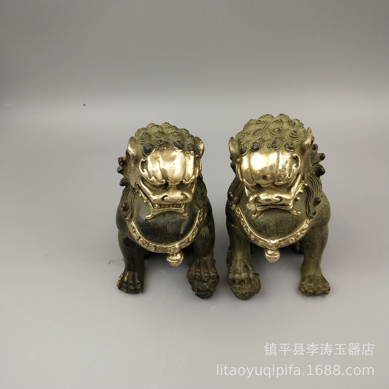 Art Craft Lion - Mosiężne dzwonki z podwójnymi uszami, dekoracyjne