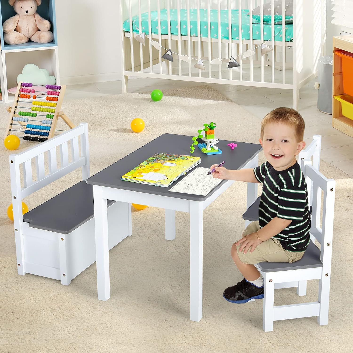 Drewniany zestaw stołu i krzes – Art Craft Toddlers recenzja i cena
