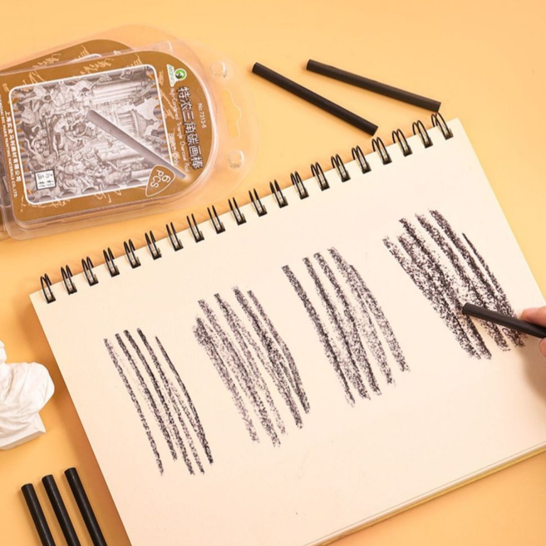 Trójkątny pręt do rysowania wę – Sketching Charcoal Set recenzja i cena