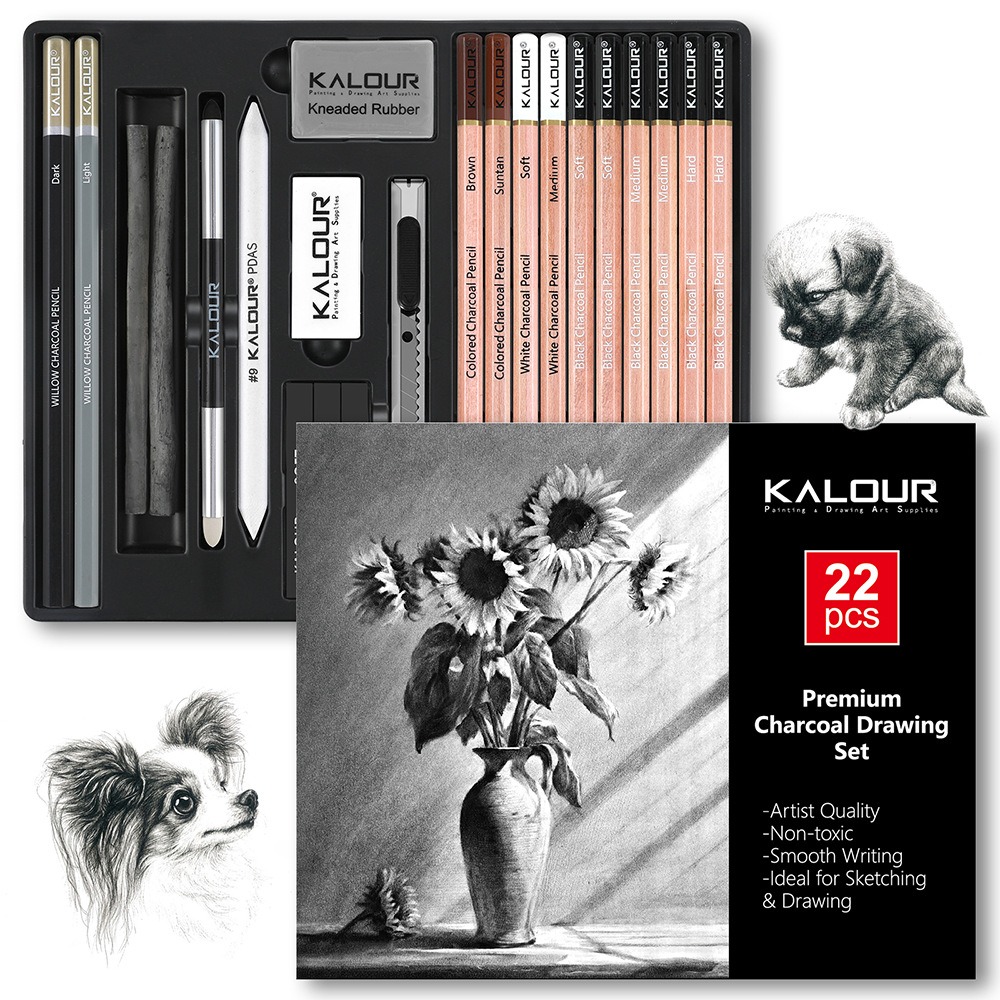KALOUR 25/22 szt. Zestaw ołówk – Sketching Charcoal Set recenzja i cena