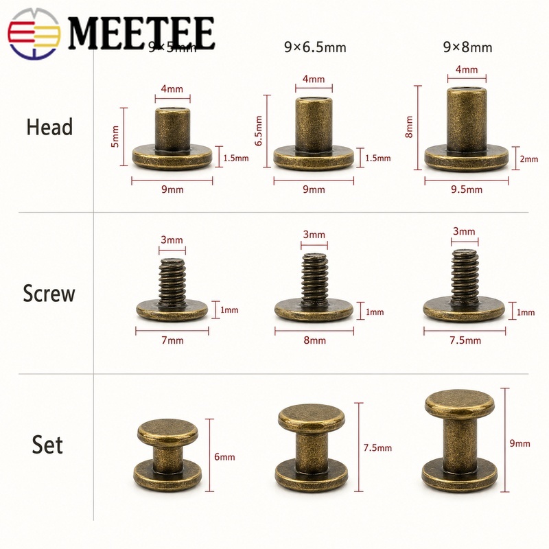 50/100 szt. 5-8mm Metalowe Nit – Bookbinding Supply Kit recenzja i cena