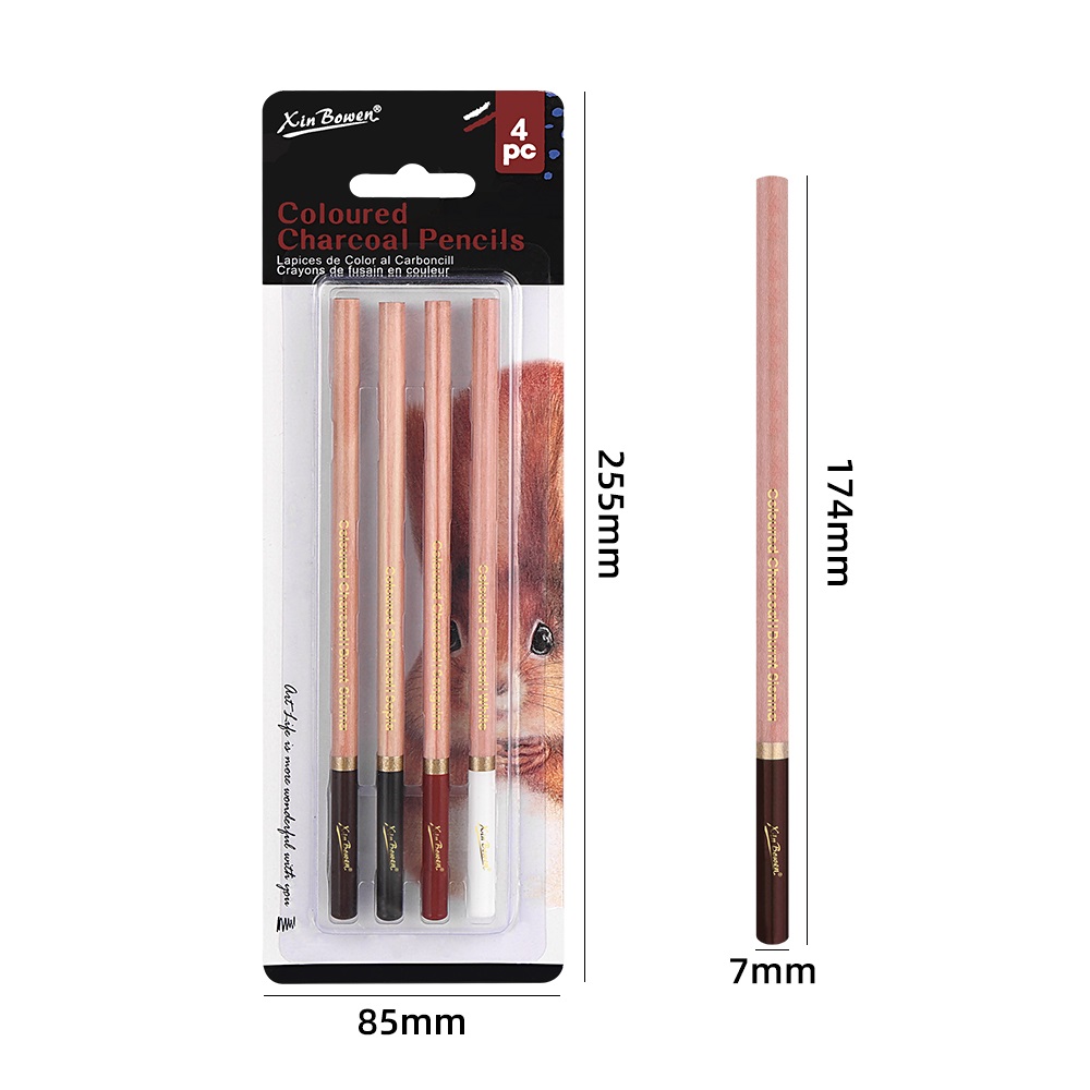4 szt. Profesjonalny zestaw oł – Sketching Charcoal Set recenzja i cena