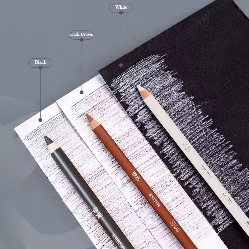 Ołówki węglowe MLSIKE, zestaw  – Sketching Charcoal Set recenzja i cena