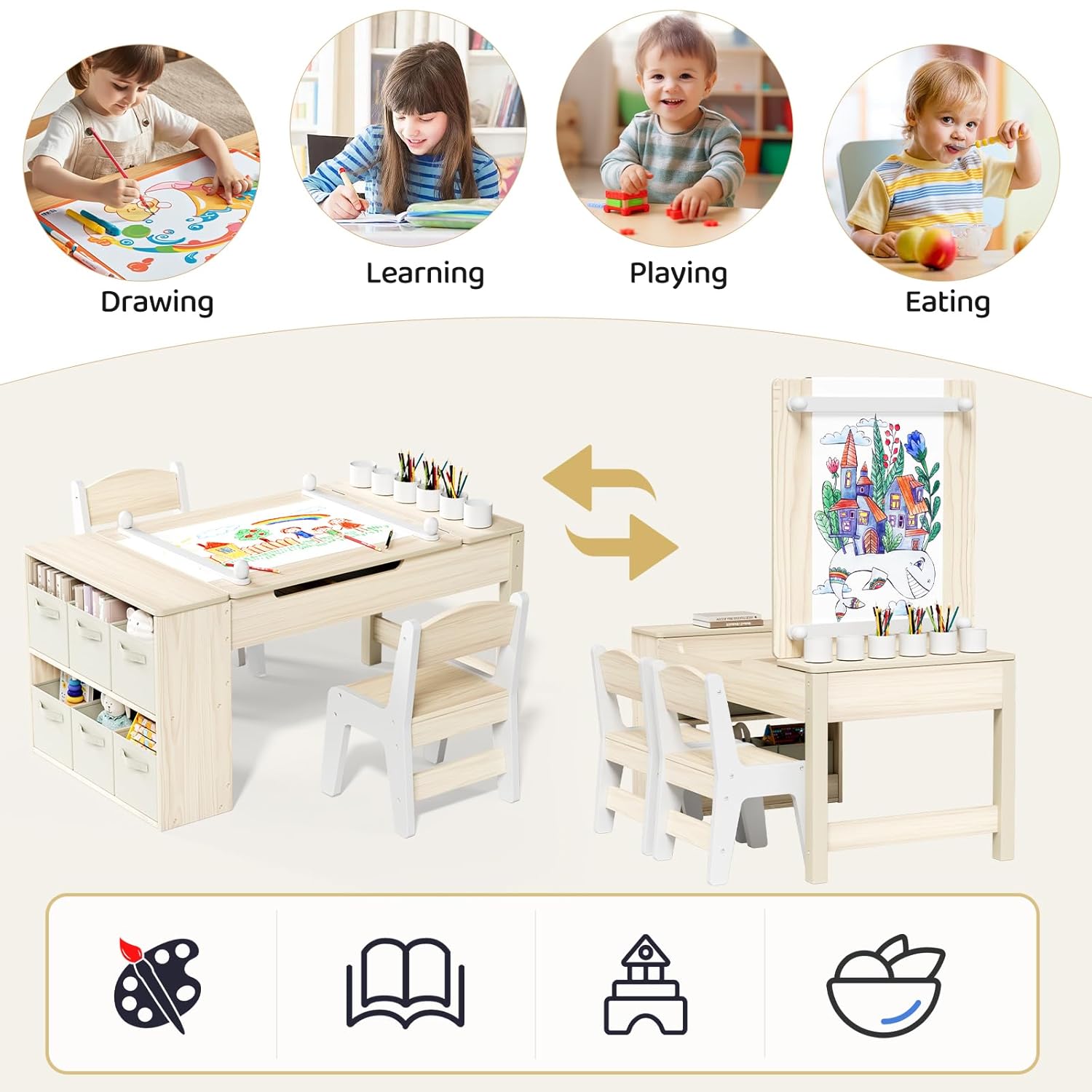 Zestaw 3 w 1: Stolik i krzesła – School Of Art X Craft recenzja i cena