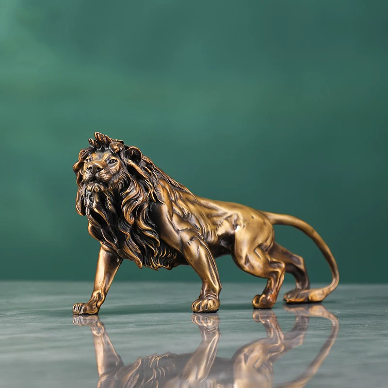Miedziana rzeźba lwa, ozdoba,  – Art Craft Lion recenzja i cena