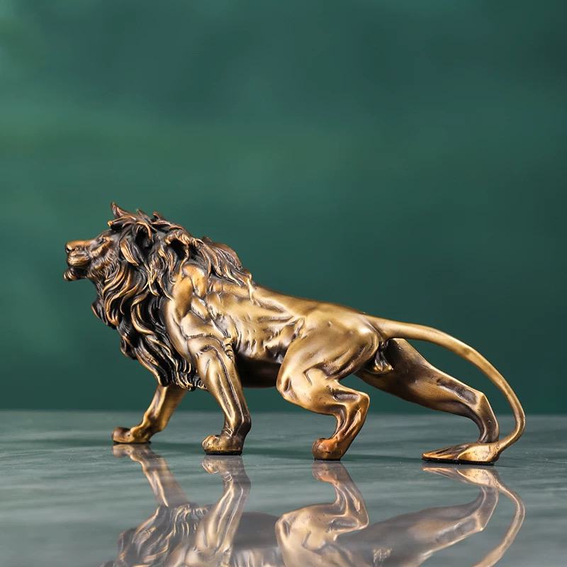 Miedziana rzeźba lwa, ozdoba,  – Art Craft Lion recenzja i cena