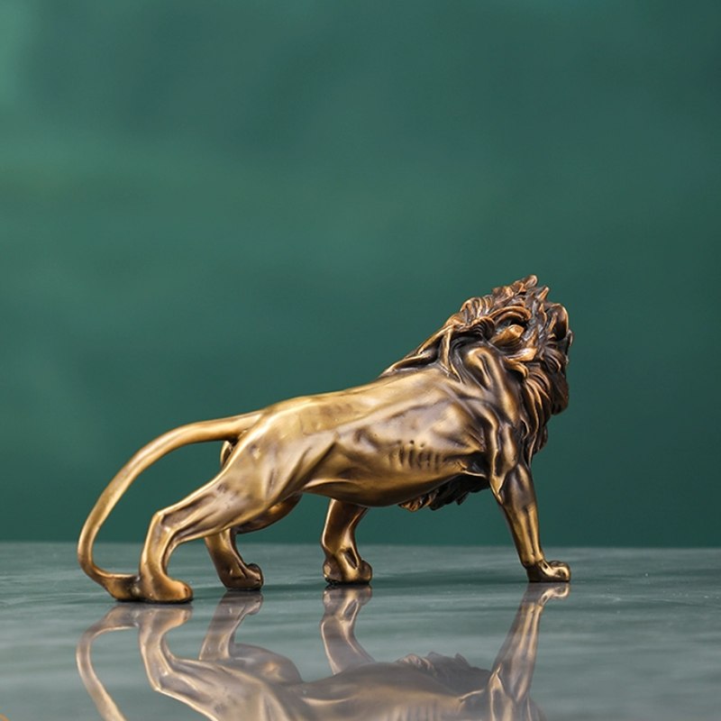 Miedziana rzeźba lwa, ozdoba,  – Art Craft Lion recenzja i cena