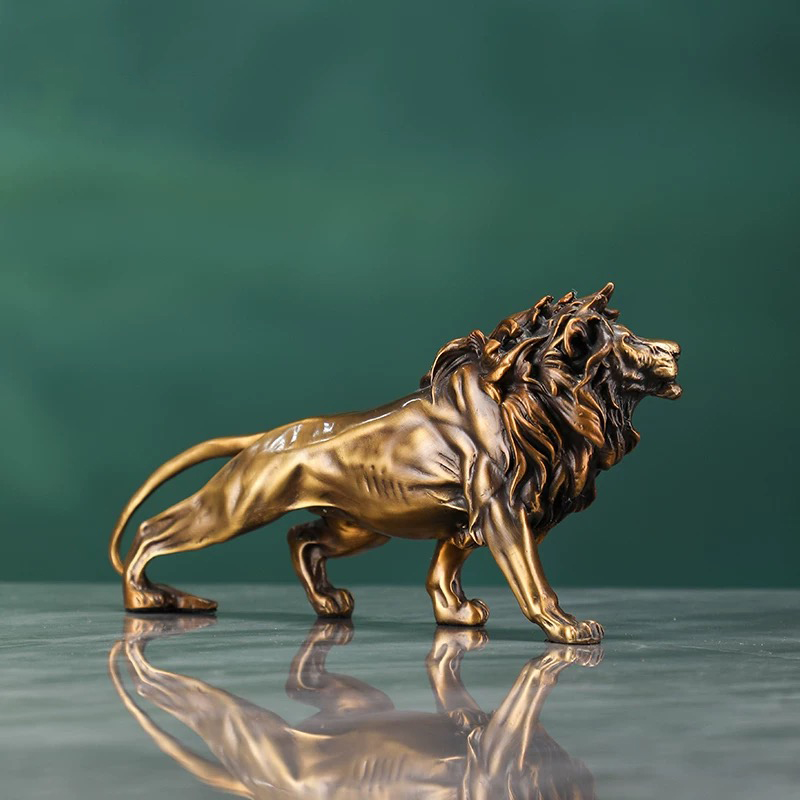 Miedziana rzeźba lwa, ozdoba,  – Art Craft Lion recenzja i cena