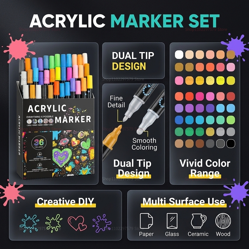 Zestaw dwustronnych markerów a – Art Craft Stationery recenzja i cena
