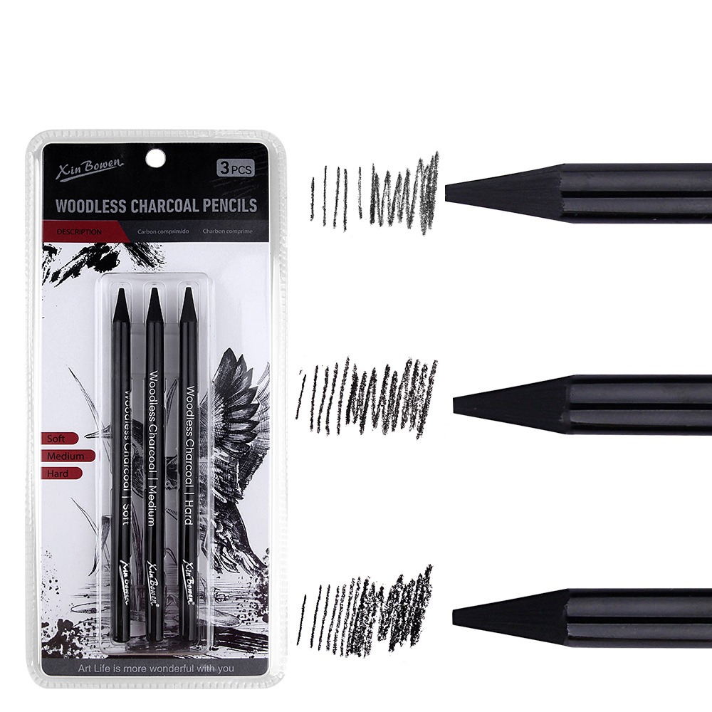 Zestaw 3 ołówków węglowych mię – Sketching Charcoal Set recenzja i cena